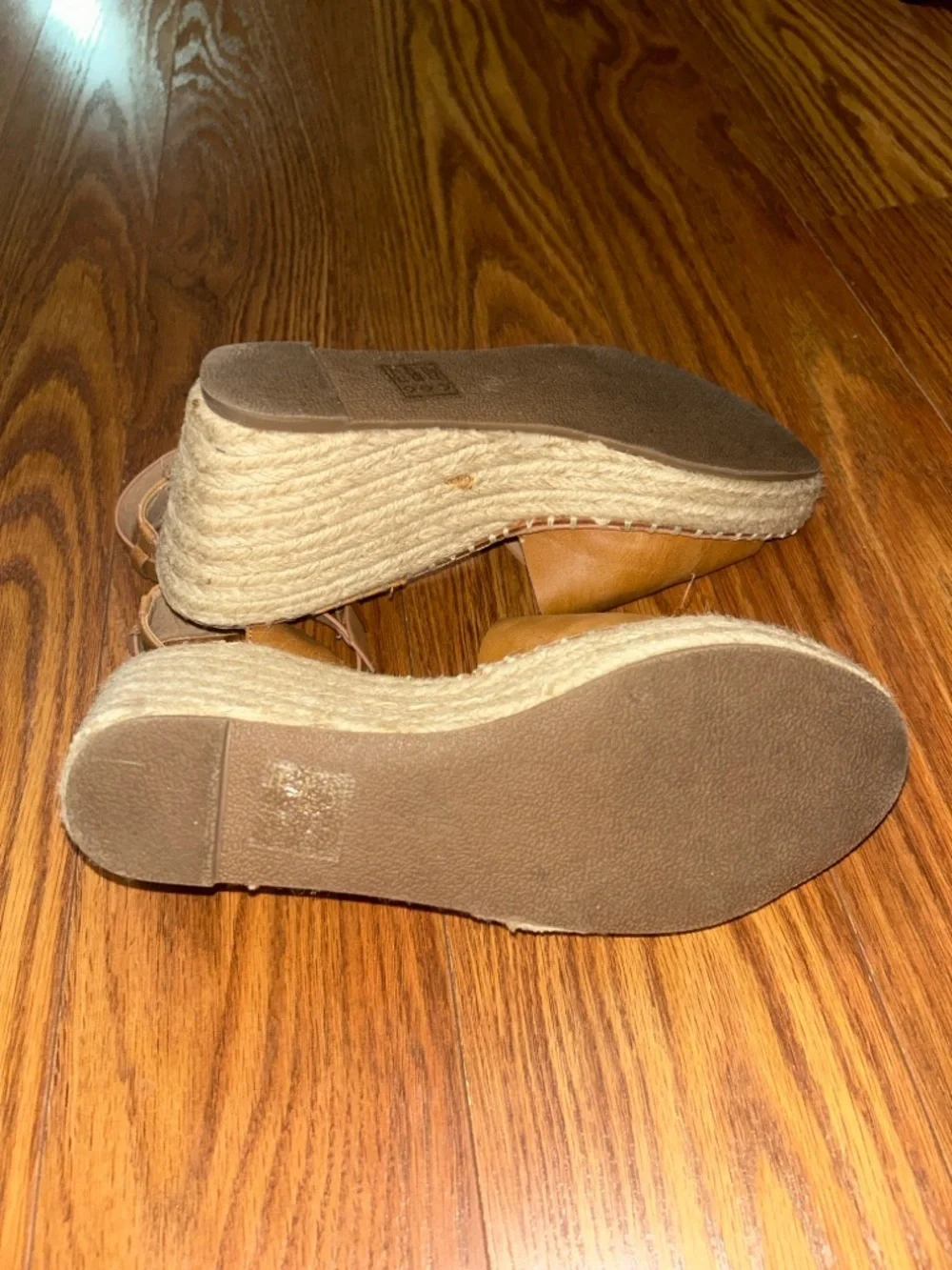 EUC Beast Fashion The Felix Platform Tan Espadrille Wedge with Ankle Strap Sz 10